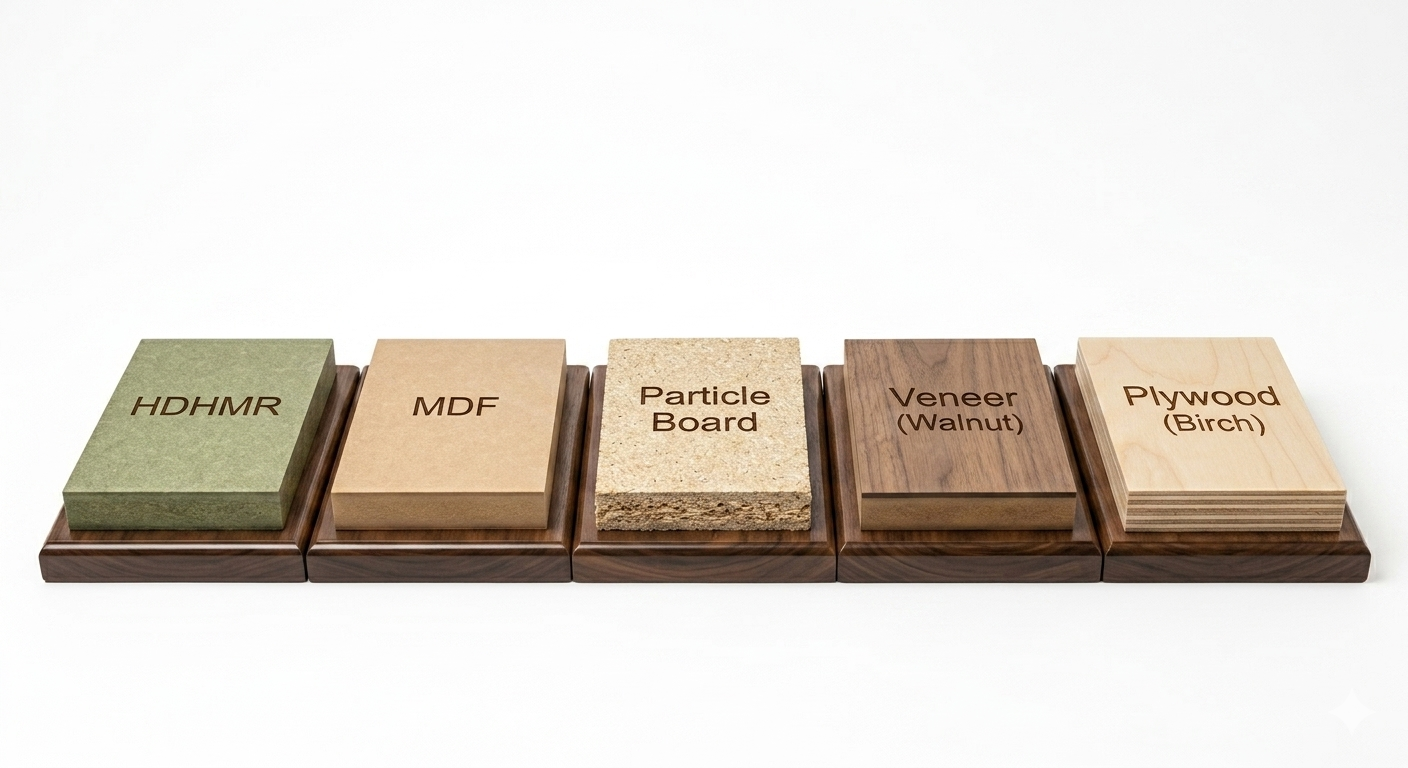 Understanding Interior Materials: HDHMR, MDF, Particle Board, Block Board & Plywood